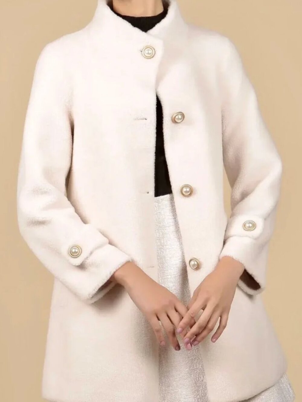 'Eve' Wool Coat in Bianco